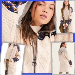 Free People “Capture The Moment Sweater” Cardigan Jacket Oversized Boho